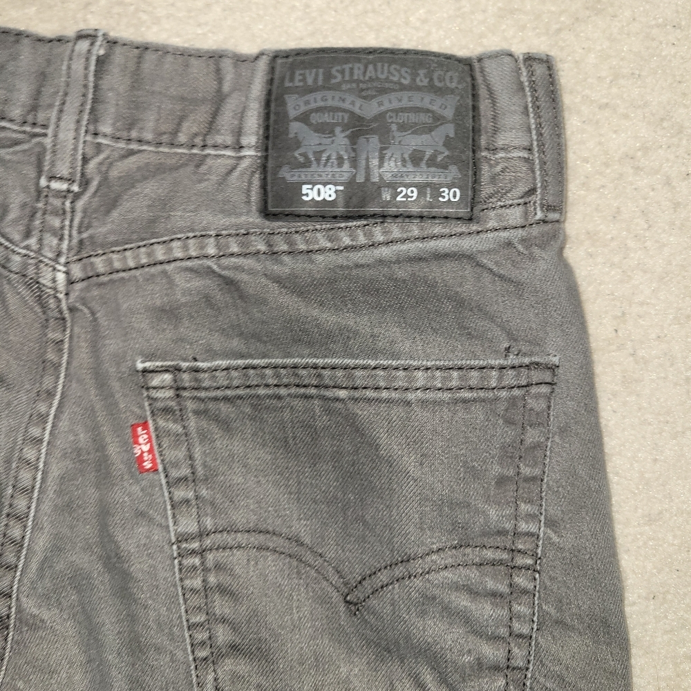 Levis Mens 508 Black Regular Taper Fit Jeans Gray